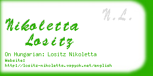 nikoletta lositz business card